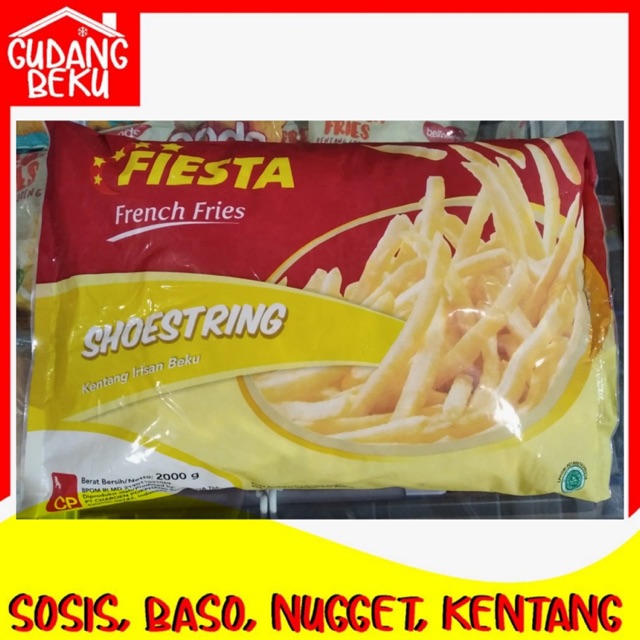 Fiesta kentang goreng Shoestring 2 kg french fries Grade A