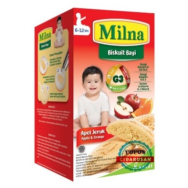 Milna Biskuit Bayi Usia 6-12Bulan Apel Jeruk 65gr/popokcibarusah