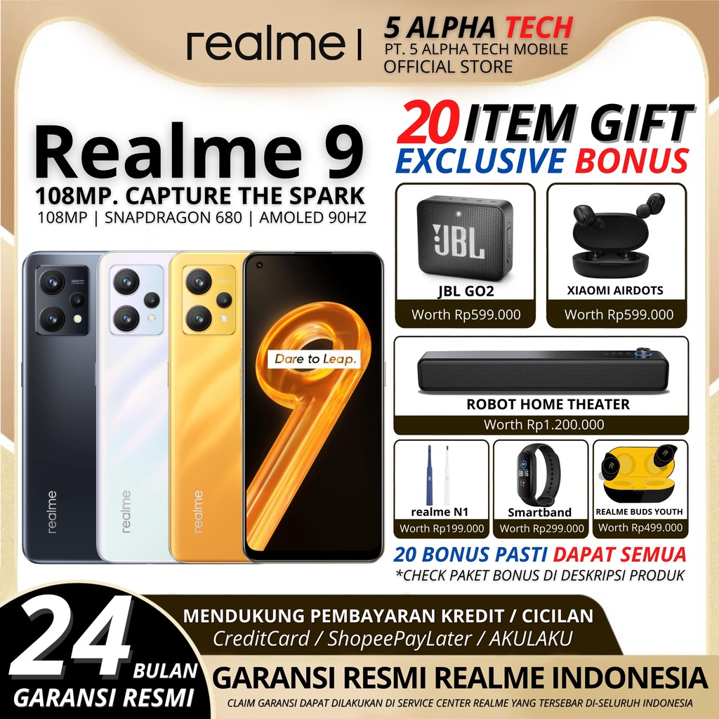 REALME 9 4G 8/128GB REALME9 4G GARANSI RESMI