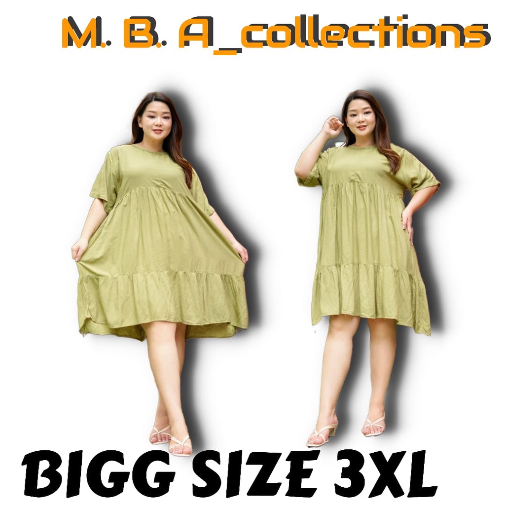 Dyana Dress Jumbo Wanita Baju Dress Susun Bigg Size 3XL Bahan Rayon Super Jumbo BISA COD