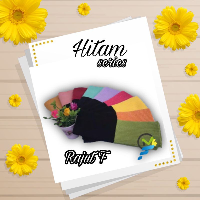 CIPUT PREMIUM BANDANA RAJUT 2 WARNA SERI HITAM  inner rajut  inner hijab