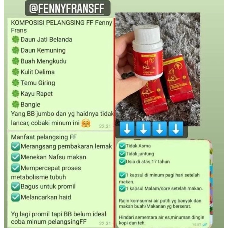 pil Pelangsing herbal FF viral