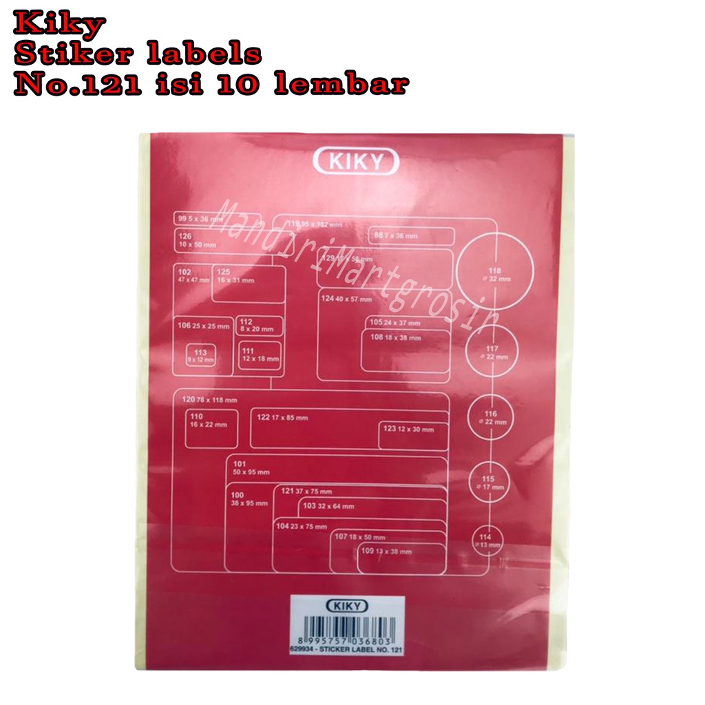 Stiker labels kiky * kiky * No.121 10Sheets