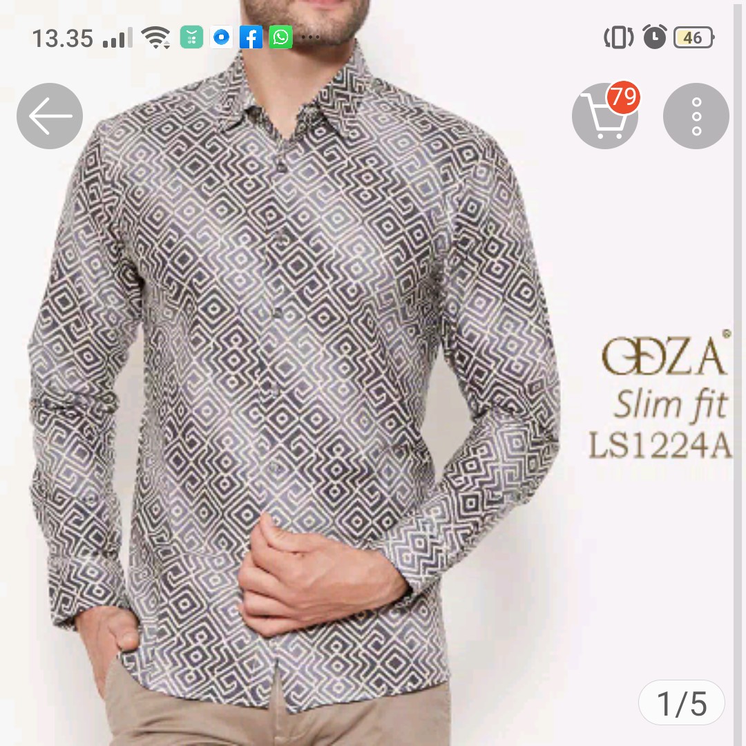 Odza Busana Atasan Batik Pria Lengan Panjang Kemeja Pesta Modern