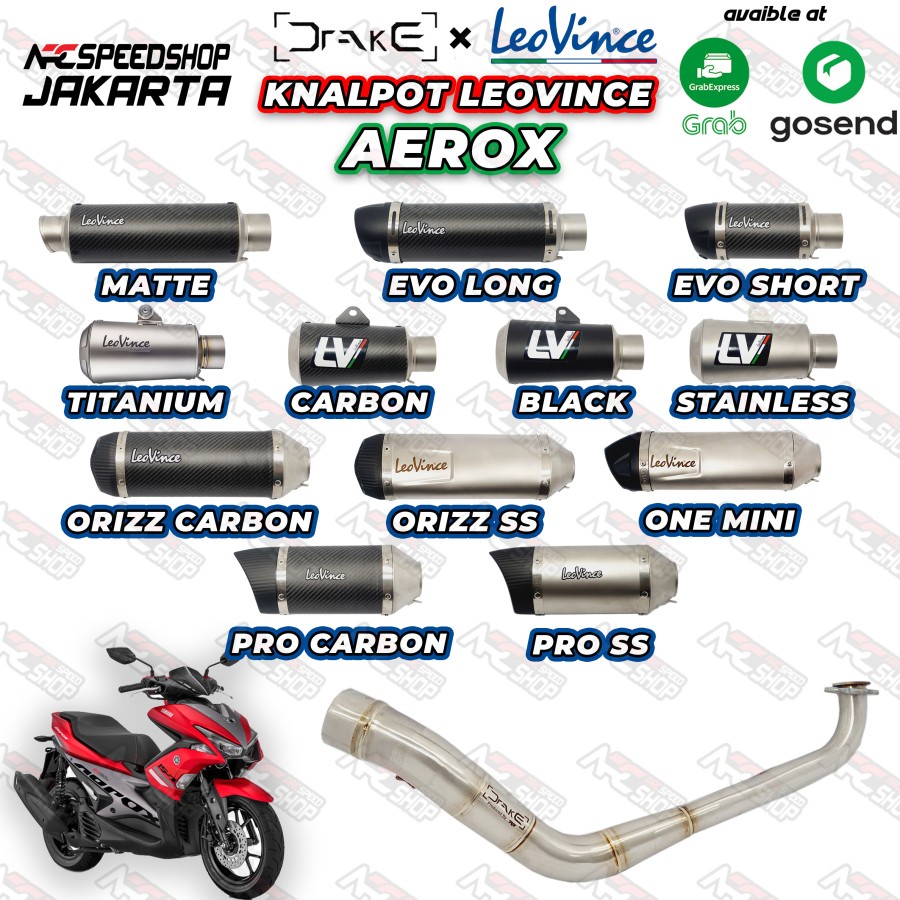 HEADER R9 Drake Yamaha Aerox 155 + SILENCER LEOVINCE SERIES