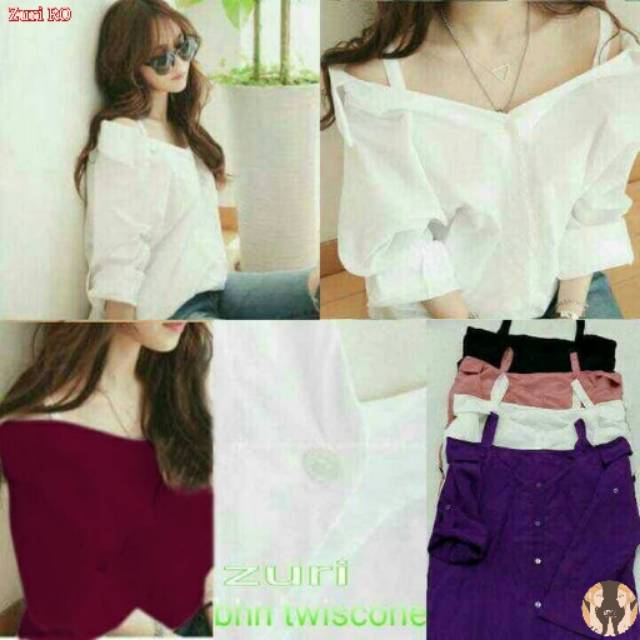 FS Zuri RO blouse blus Wanita Jepang Korea Trendy Modern terkini twiscone merah salem maroon navy