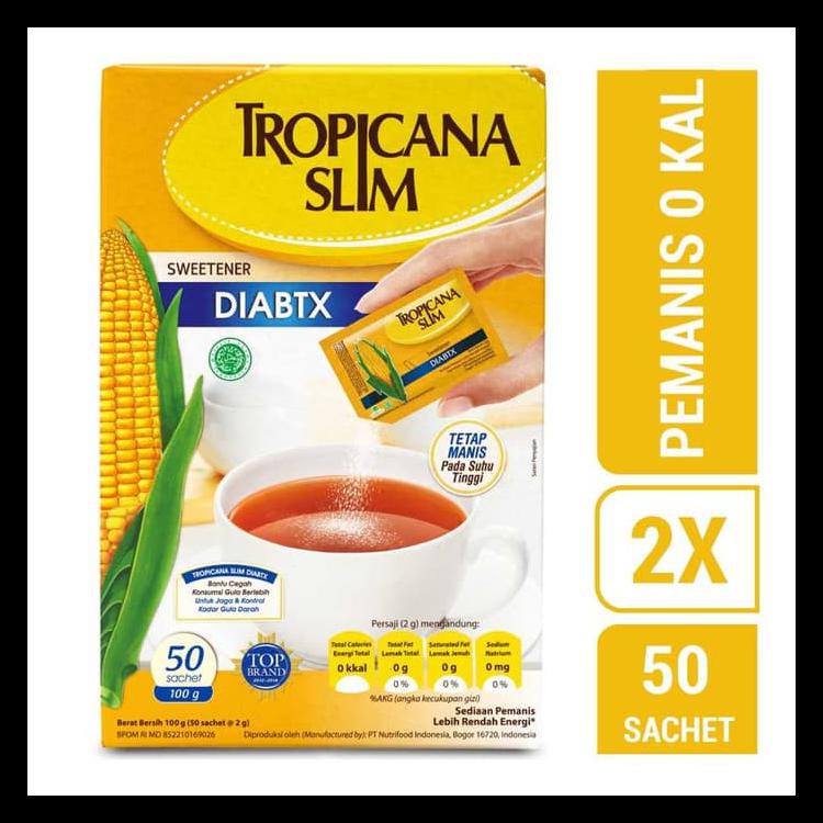 

TWIN PACK: TROPICANA SLIM SWEETENER DIABTX (50 SACHET) KODE 96