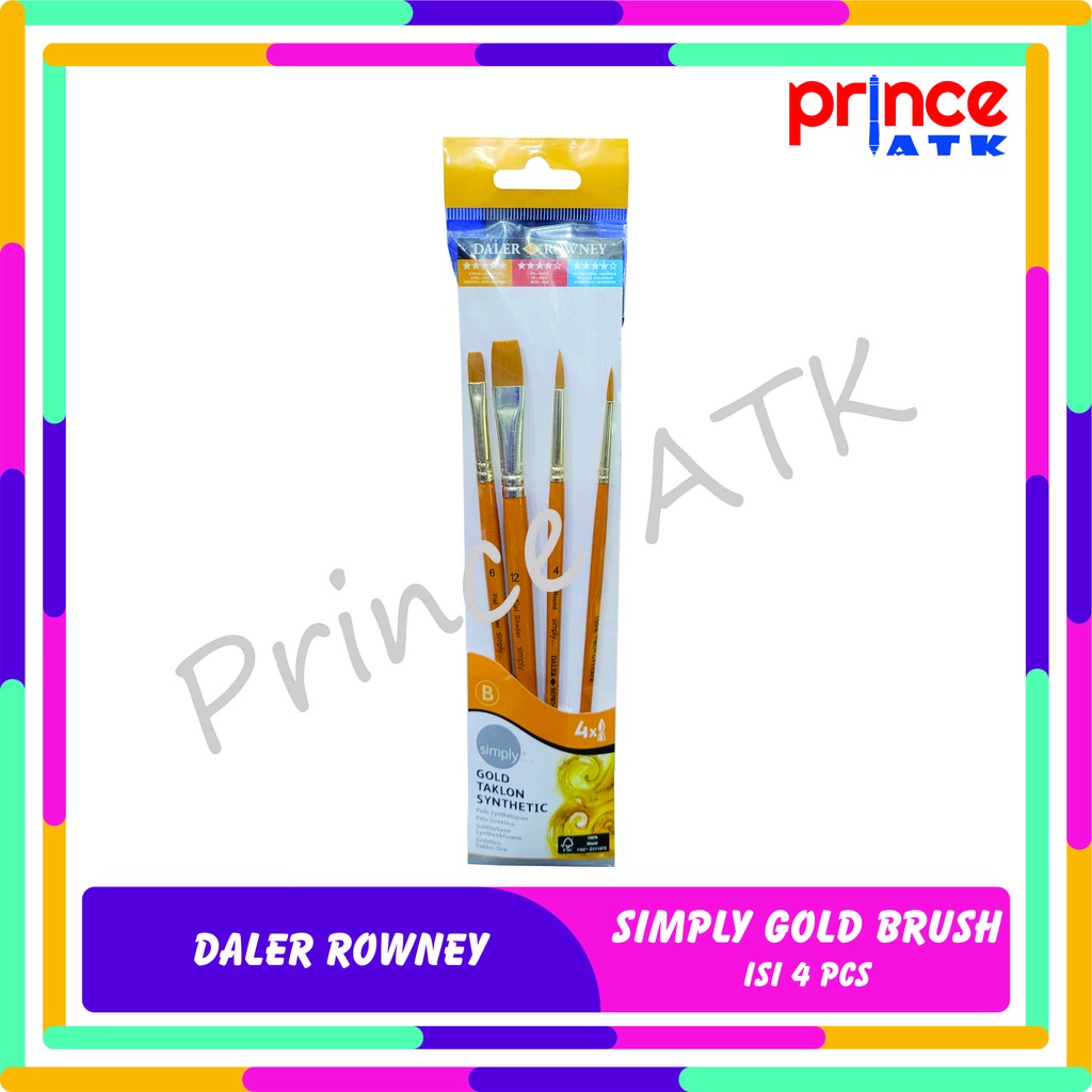 

DALER ROWNEY SIMPLY ACRYLIC GOLD TAKLON SH BRUSH 4 PCS