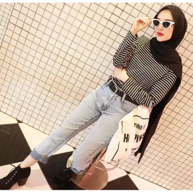  Celana  Boyfriend  Jeans Snow Acid Shopee Indonesia
