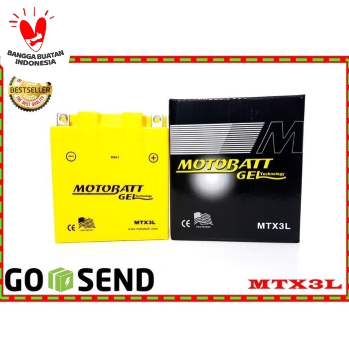 AKI MOTOR YAMAHA RX KING MOTOBATT MTX3L AKI KERING / AKI GEL ORIGINAL Original