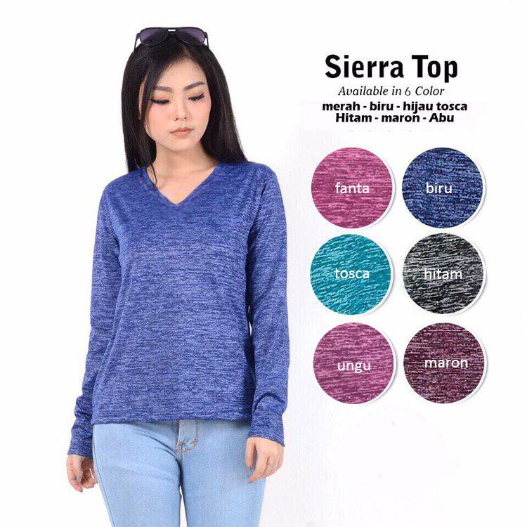  Baju  Atasan Kaos  Murah  Wanita  Tangan Panjang Siera Top 