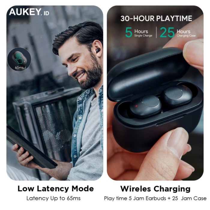 Aukey EP-T31 Headset/TWS  Wireless Charging Earbud With AAC Decodec &amp; IPX 5