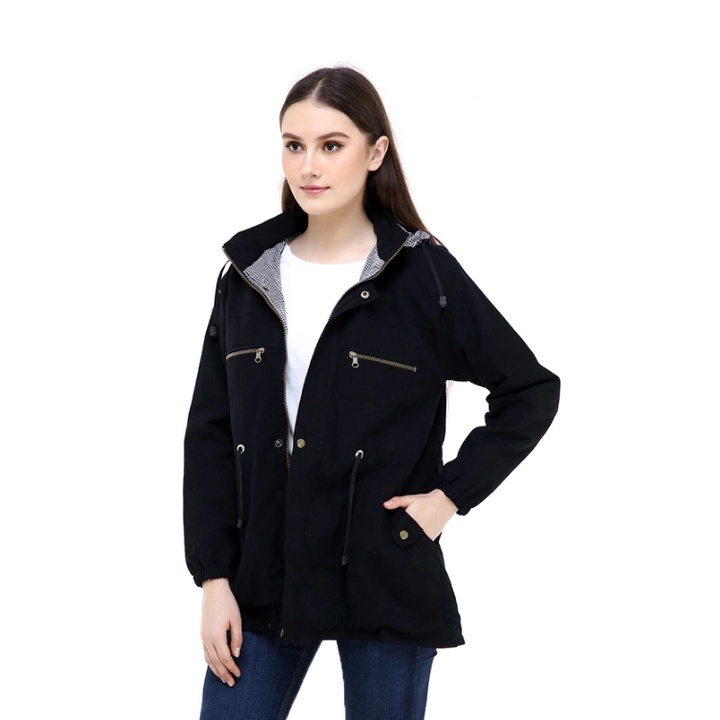 Marlin Store Jaket Wanita Big Size Jumbo Bahan Kanvas Premium Size L - XL - XXL -  XXXL -  XXXXL