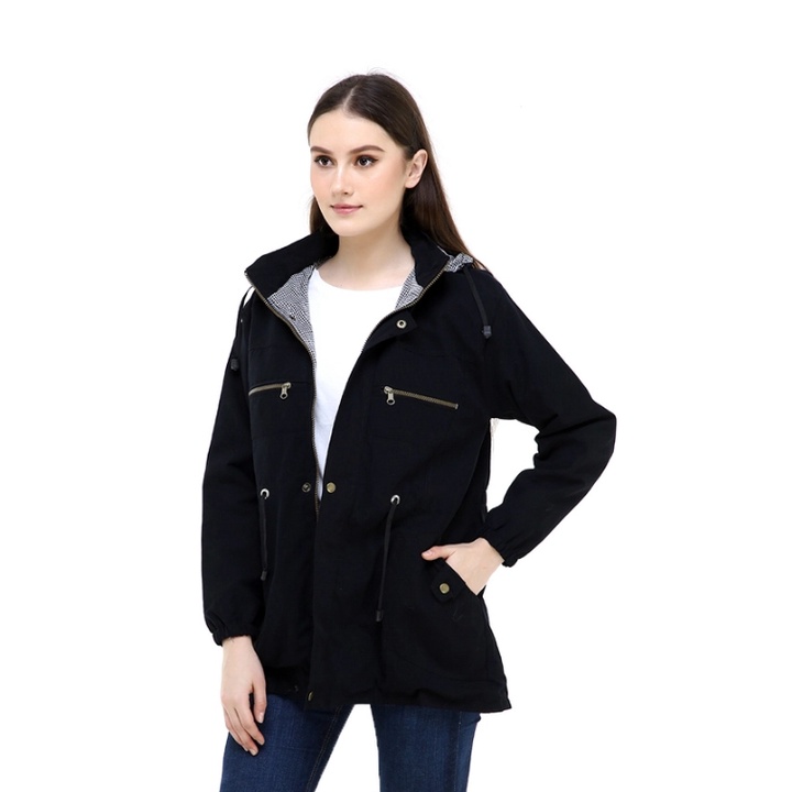 Marlin Store Jaket Wanita Big Size Jumbo Bahan Kanvas Premium Size M - L - XL - XXL -  XXXL