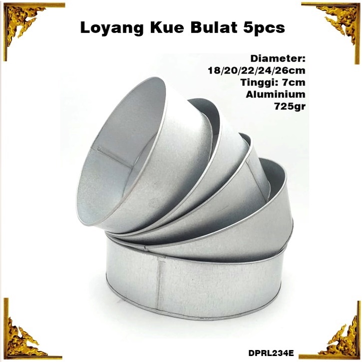 Loyang Kue Bulat Aluminium/Oven Tinggi 7cm Diameter 24cm