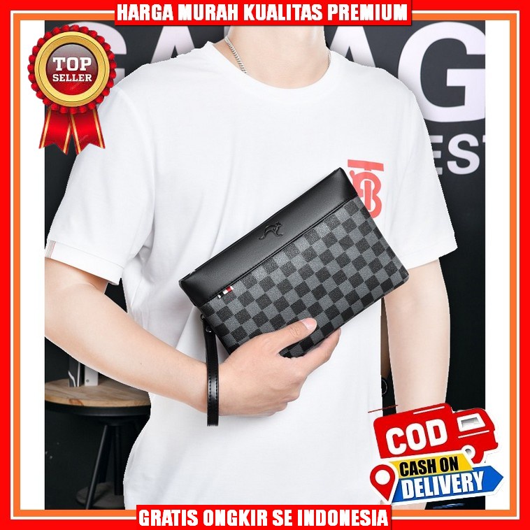 [Promo Bda79] Moral Flat-Handbag Tas Tangan-Waterproof-Anti Air-Hitam Ready Stock Dompet Tangan Pria