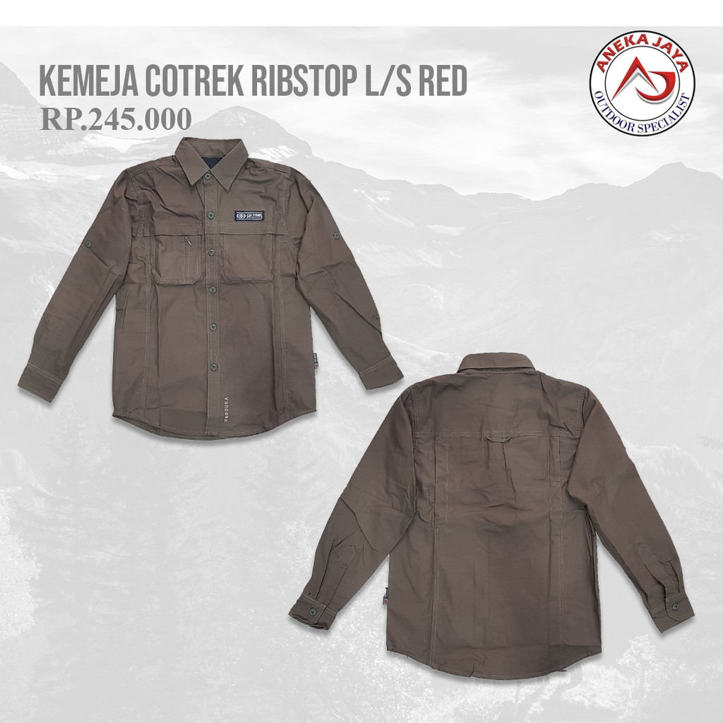 KEMEJA COTREK RIBSTOP L/S RED