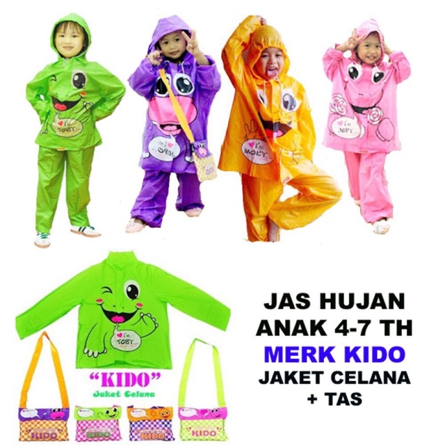 Jas Hujan Anak Motif Gambar Lucu Anak Kido