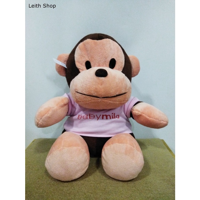 Boneka Baby Milo Baju Pink Plush Doll Big Millo Monyet Lucu Monkey