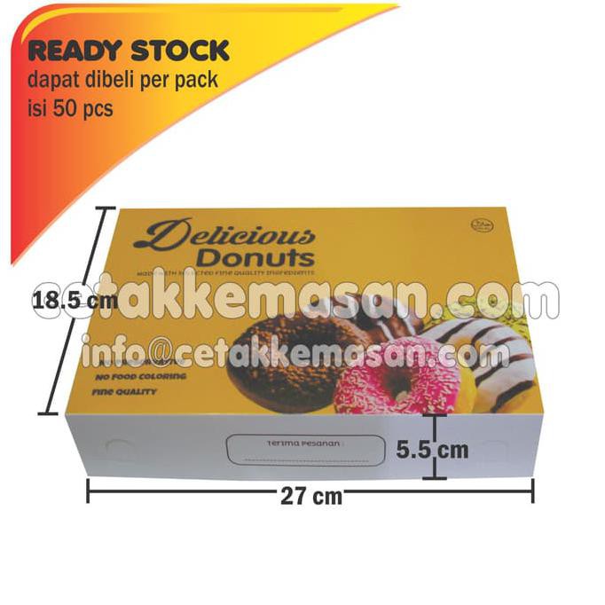 

R646T75R-Sale- Dus Box Kemasan Donat Uk 27 X 18,5 X 5,5 Cm Foodgrade Cetak Full Color