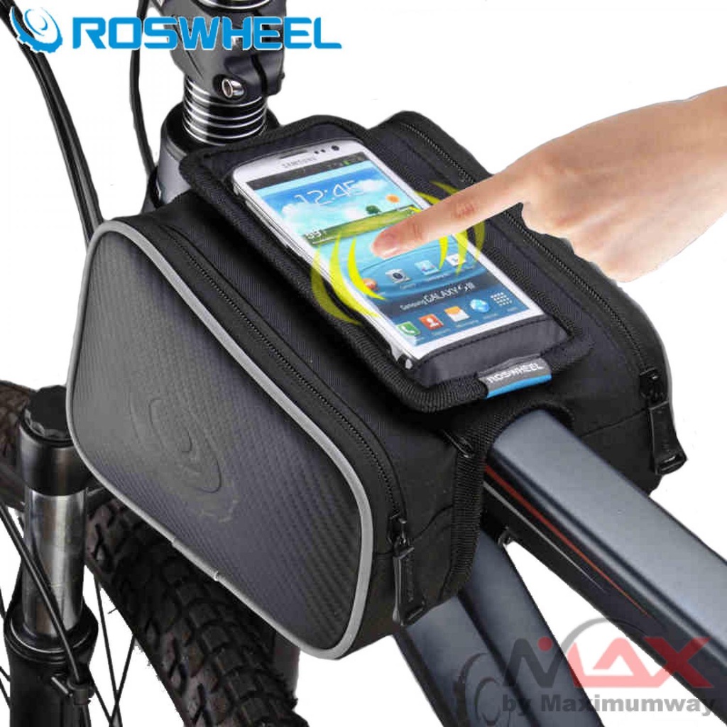 Tas Sepeda Waterproof dengan Case HP Smartphone phone Holder Multifungsi sepeda Gunung MTB 1