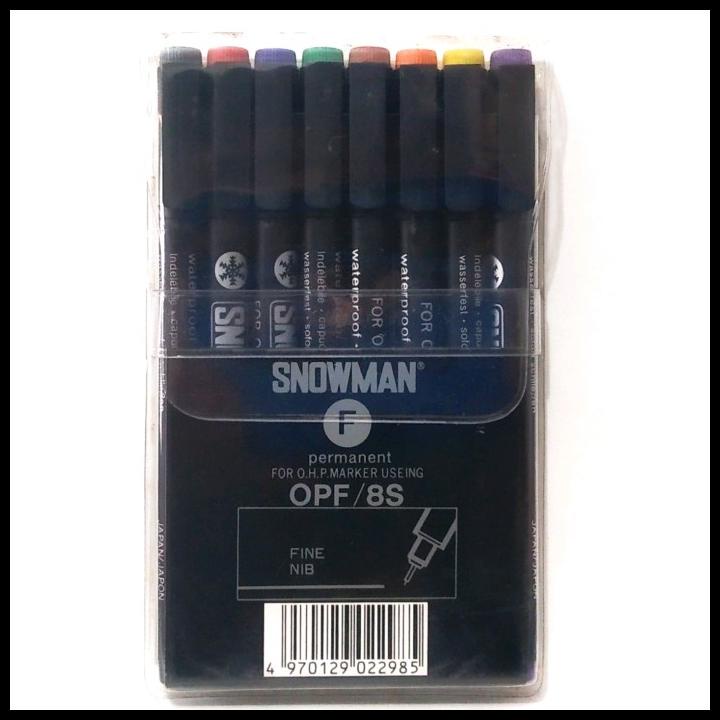 

Force | Set 8 Pen Warna Spidol Snowman Ohp Permanent