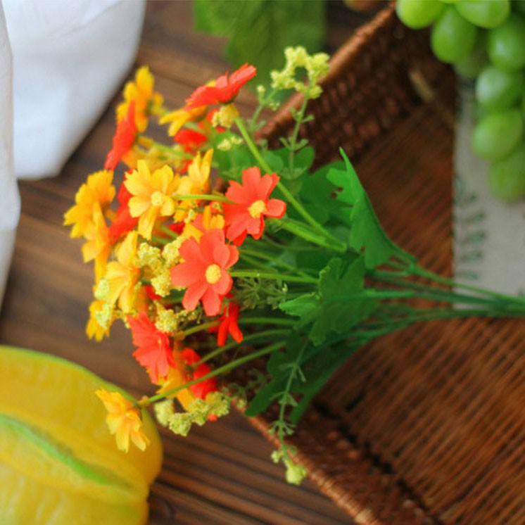 HAPPY TIME BUNGA KRISAN C28 1 TANGKAI 20 PCS BUNGA PLASTIK BUNGA ARTIFISIAL MURAH-ORANGE