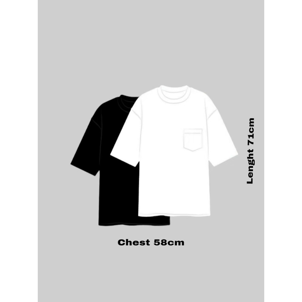 Kaos saku oversize pocket Tshirt Catton combed 24s