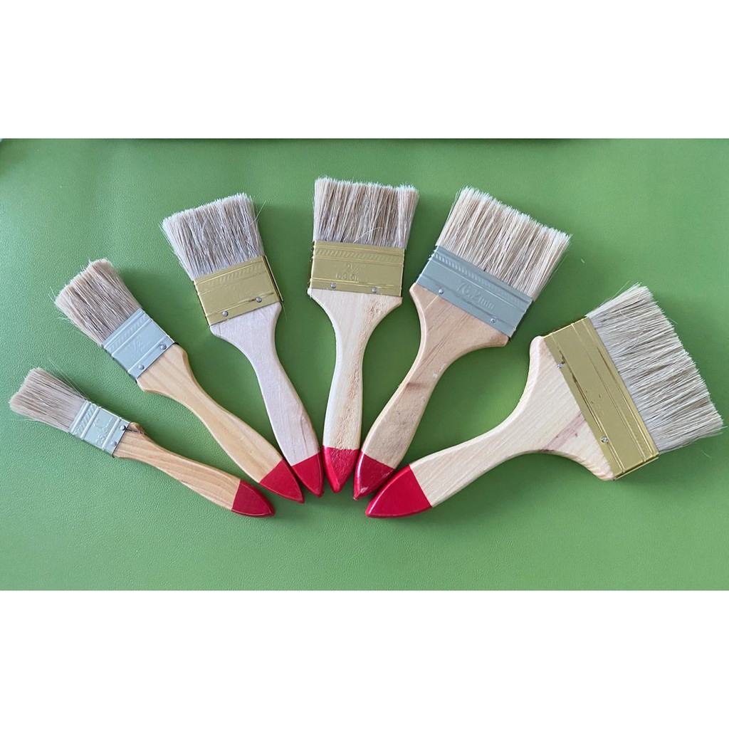 KUAS CAT TEMBOK SERBAGUNA Gagang KAYU/PAINT BRUSH 1/2/3/4 inc