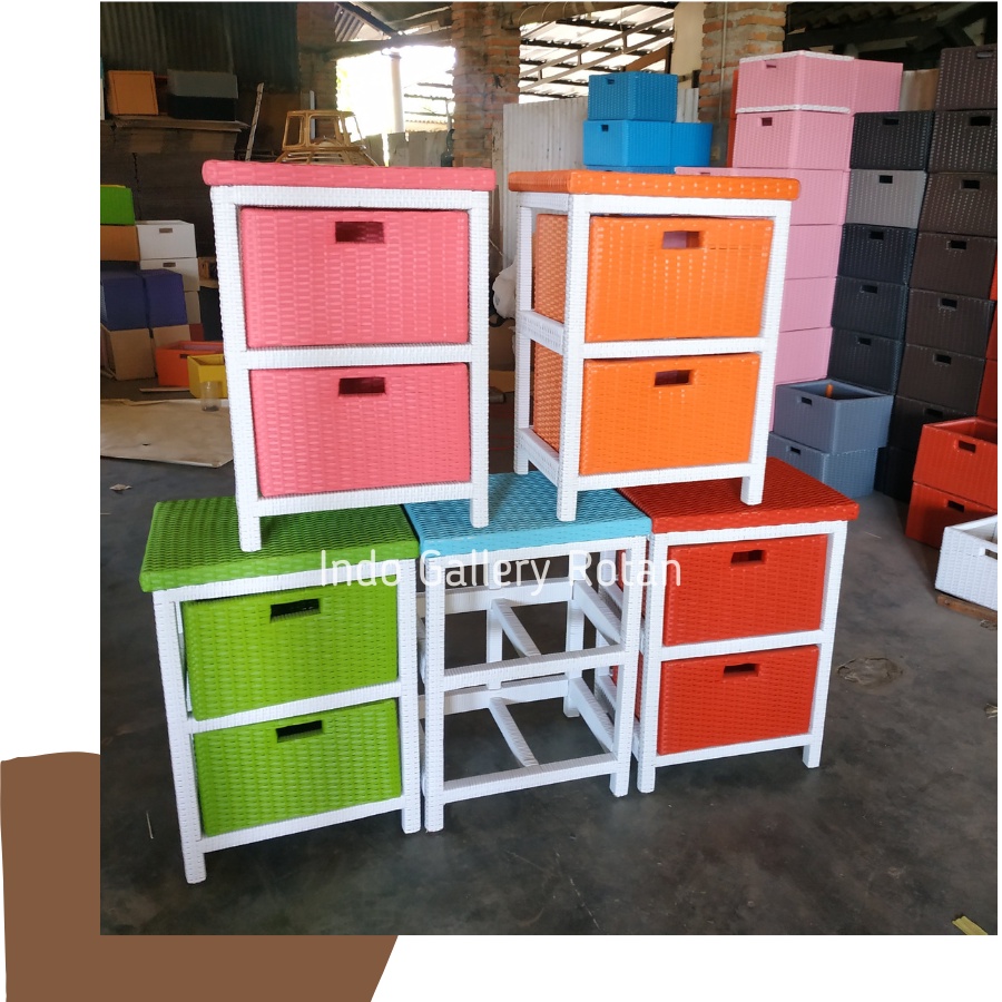 Rak Laci Rotan Sintetis Rak Laci Rotan Sintetis Meja Laci Bufet Laci 2 Rotan Sintetis Atas