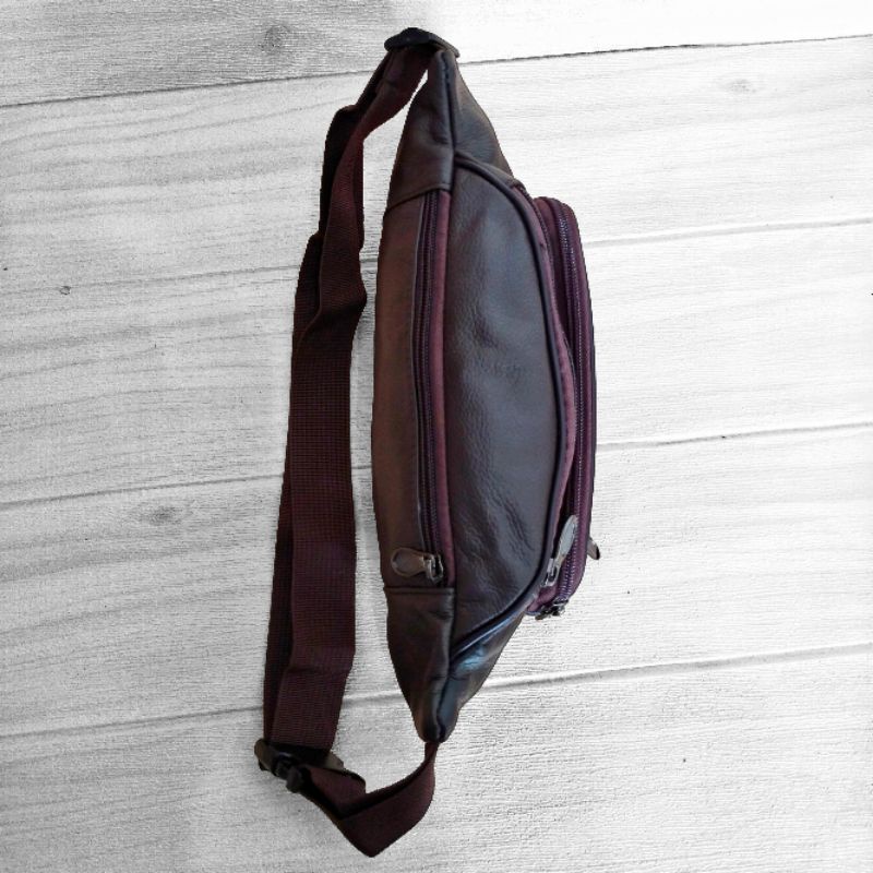 tas kulit asli tas waistbag pinggang