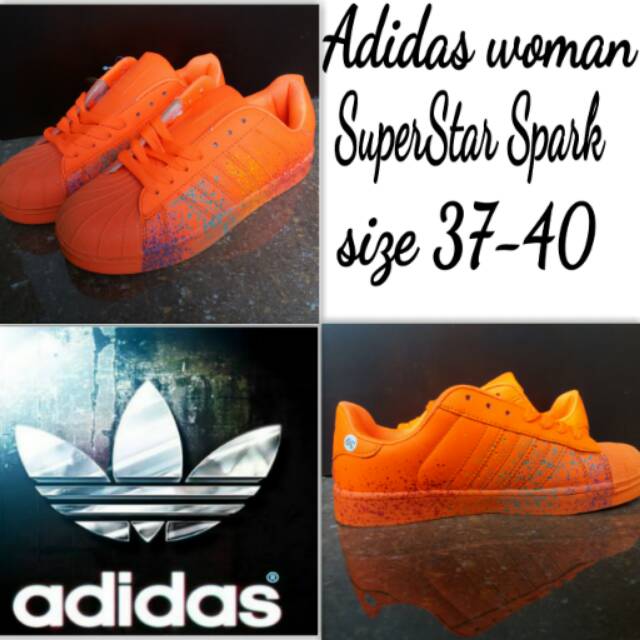 Sepatu adidas woman superstar spark full colour orange