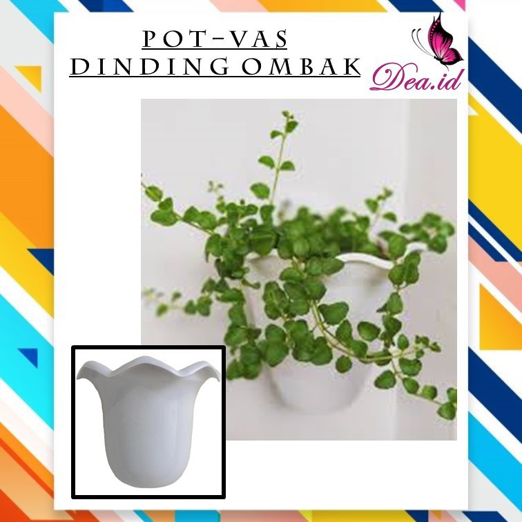 POT GANTUNG TEMPEL MODEL OMBAK - VAS BUNGA HIDUP & ARTFISIAL - POT GANTUNG DINDING