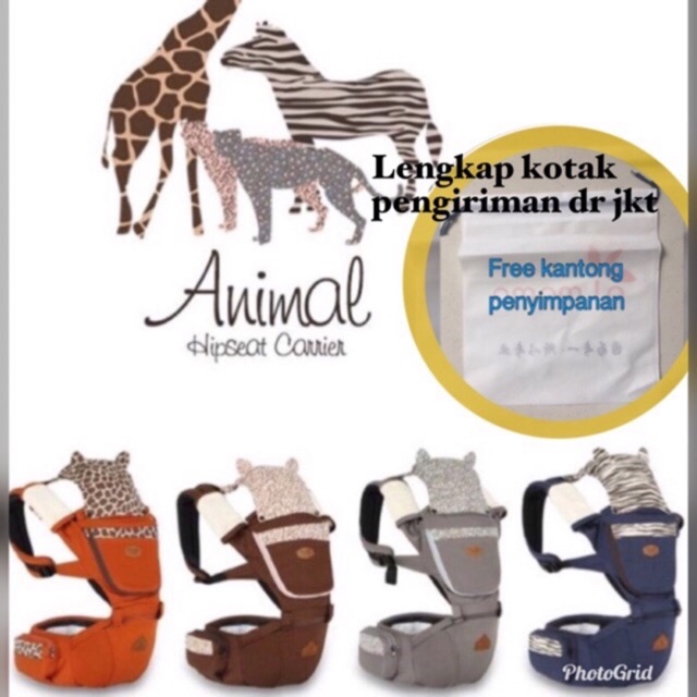 Gendongan Bayi Hipseat Baby Aiebao 6626 Animal