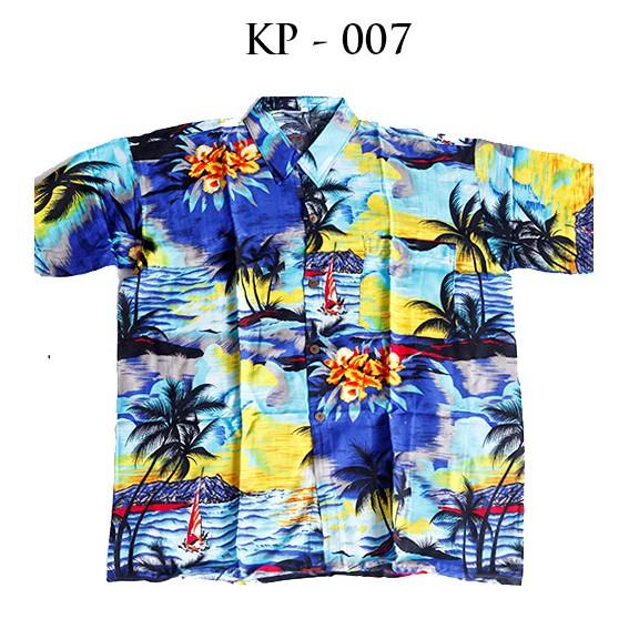 Sweet Honey ~ Kemeja Pantai Pria Cowok Kemeja Pantai Bali Hawai Motif Floral [Bisa COD / Bayar di tempat]