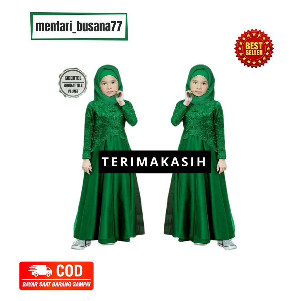 GAMIS SYARI MUSLIMAH//gamis brukat anak Mentari_busana77 / Brukat Anak Good Premium / Baju Anak Perempuan / Kebaya Anak Modern / GAMIS BRUKAT ANAK 4-12 thn / bayar di tempat (cod) / ootd anak