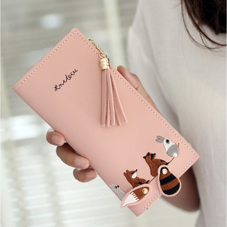  DOMPET  WANITA  PINK KULIT WA021P3 FOXY IMPORT KOREA  MURAH 