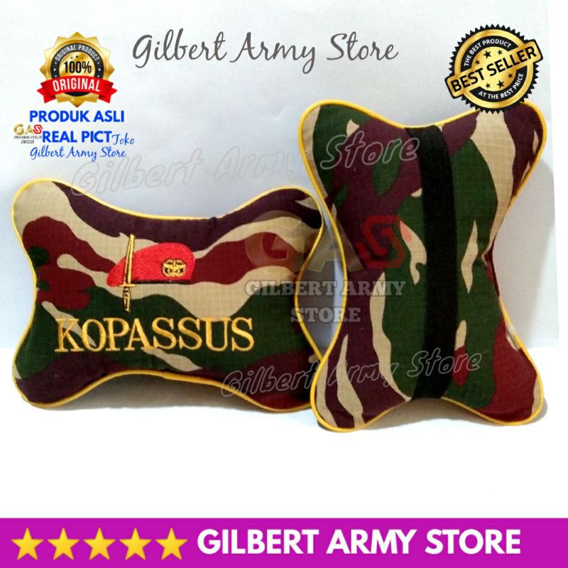 Bantal Loreng Kopasus Bordir Bantalan Mobil Motif Army GILBERT ARMY STORE