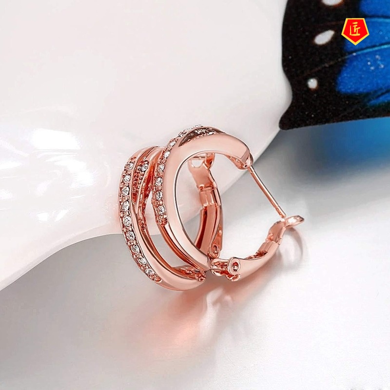 [Ready Stock]Simple Fashion 14K Rose Gold Ear Clip
