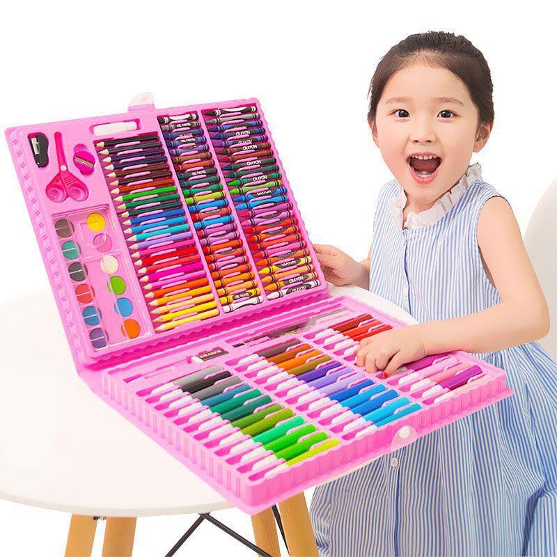 New - COLORING SET CRAYON ART SET PERALATAN LUKIS ANAK UKURAN 42 86 150 PCS untuk kado ulang tahun