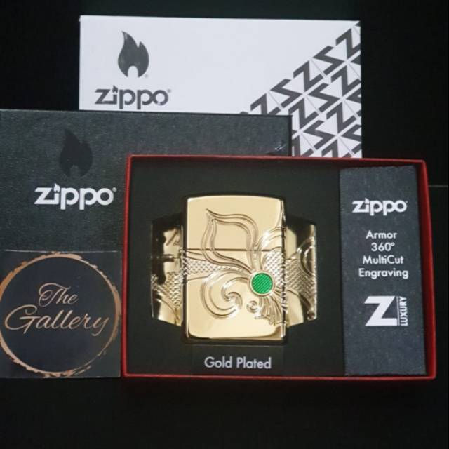 ⭐⭐⭐⭐⭐  49108 ORIGINAL ZIPPO FLEU DE LIS ARMOR GOLD PLATED