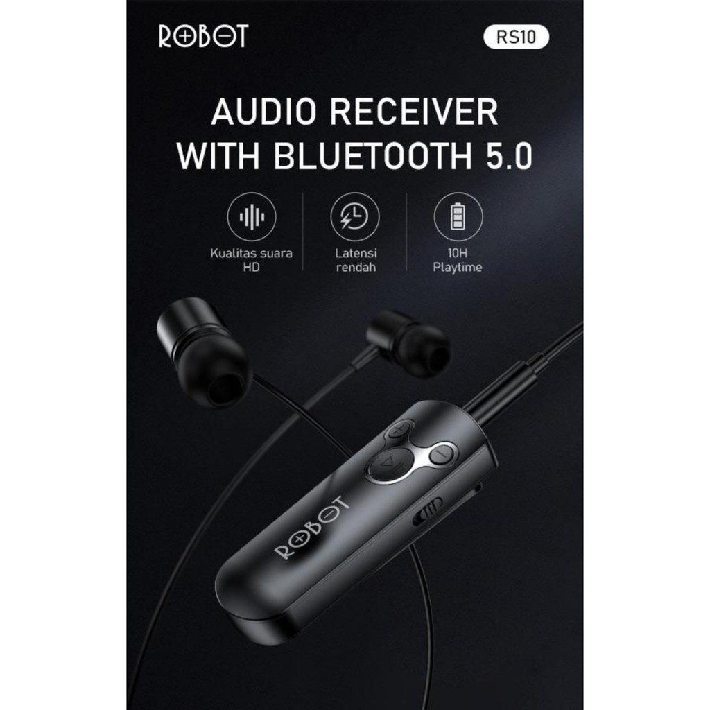 AUDIO RECEIVER BLUETOOTH PORTABEL ROBOT RS10 SUARA HD