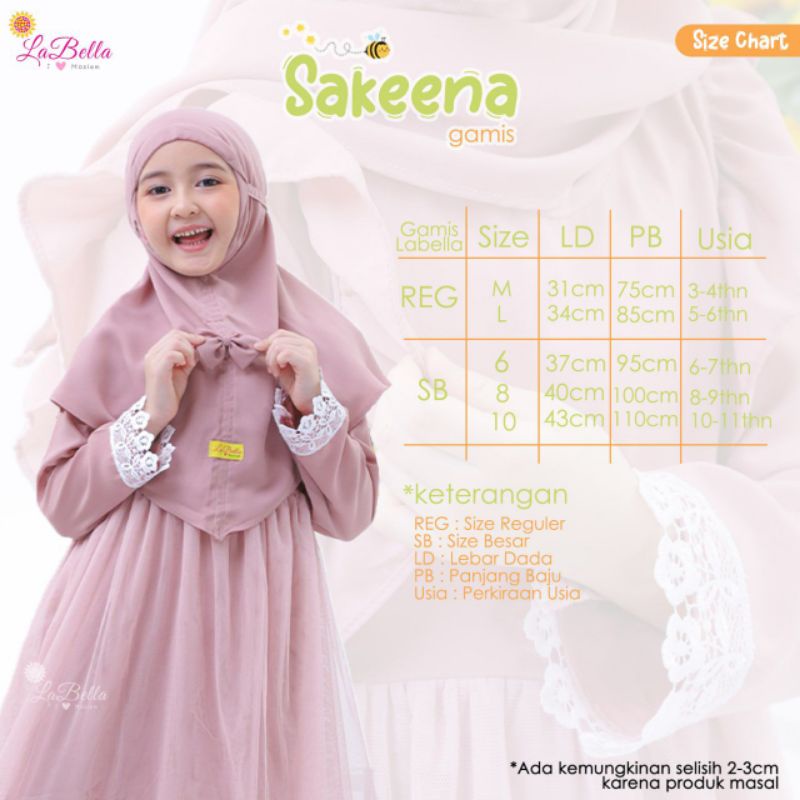 Gamis anak tutu labella Sakeena Peach