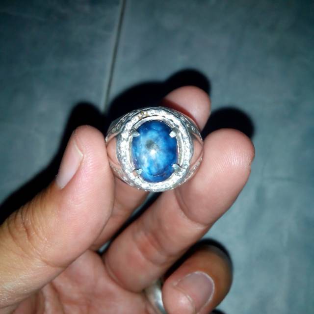 Blue Safir Birma Ring Perak