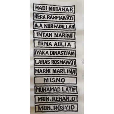 Bordir Nama/Name tag Siswa/Siswi Bordir