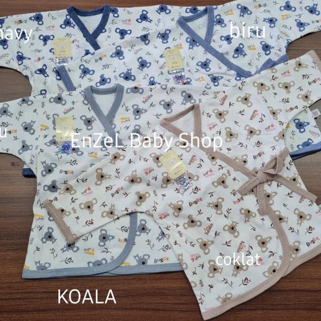 ❊ Baju Bayi Kimono Panjang NARY Motif size Newborn 0-3 bulan / SNI - 0-3 Bulan, Cokelat ➭