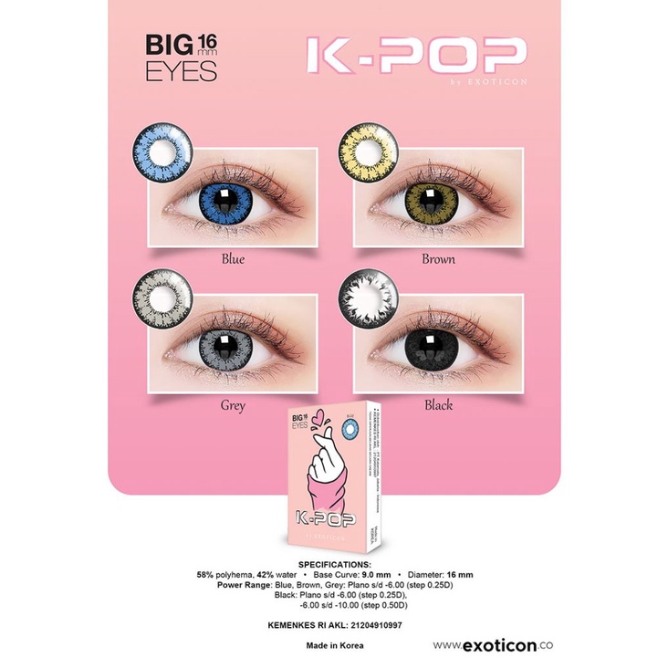 Softlens X2 KPOP Normal Dia 16MM / FREE LENSCASE - KASIMURA