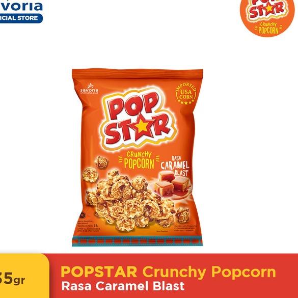

7.7 SALE POPSTAR Crunchy Popcorn Caramel Blast 35gr Snack Cemilan Rasa Karamel