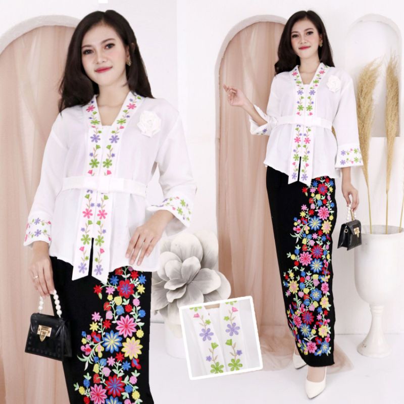PROMO TERBARU Atasan Kebaya Encim Senada Katun Bordir
