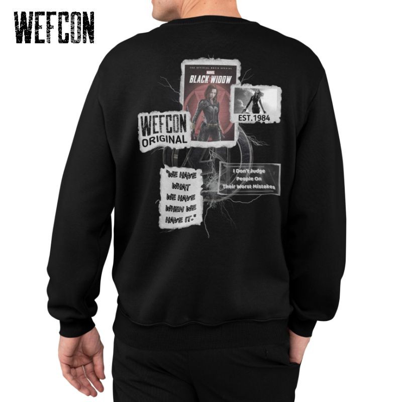 Sweater Crewneck Black Widow (Marvel Avengers Edition) - Black